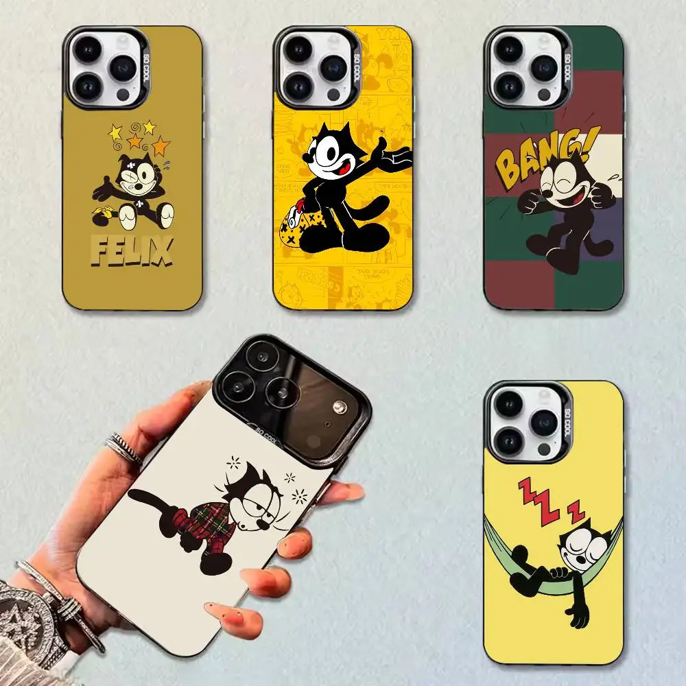 Чехол для телефона FX-F-Felix the Cat-FT Cat, цвет серебристый, для iPhone 17, 16, 11, 12, 13, 14, 15 Plus, Pro Max, XS