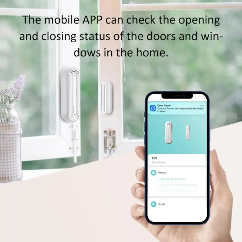 Tuya-インテリジェントドアセンサー,Wi-Fi,開閉検出器,窓センサー,家庭用セキュリティ警報システム,90dBサイレン