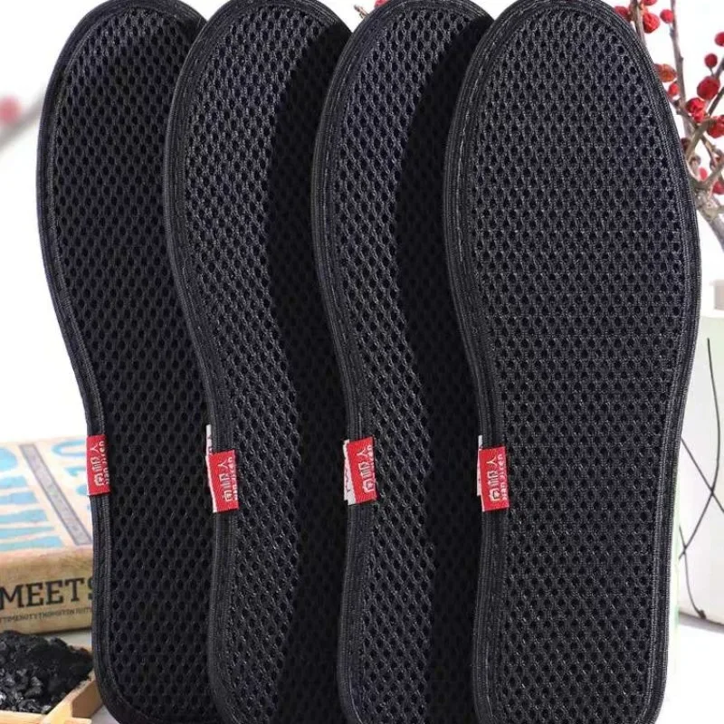 Bamboo Charcoal Deodorant Insoles Men Women Absorb-Sweat Breathable Mesh Shoe Pad Sports Running Insert Cushion Shoe Accessories