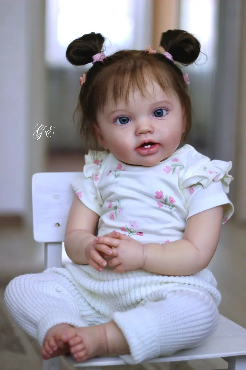 NPK 24Inch Unpainted Reborn Lottie DIY Doll Kit Fresh Color Blank Kits with Cloth Body and Eyes Baby Parts