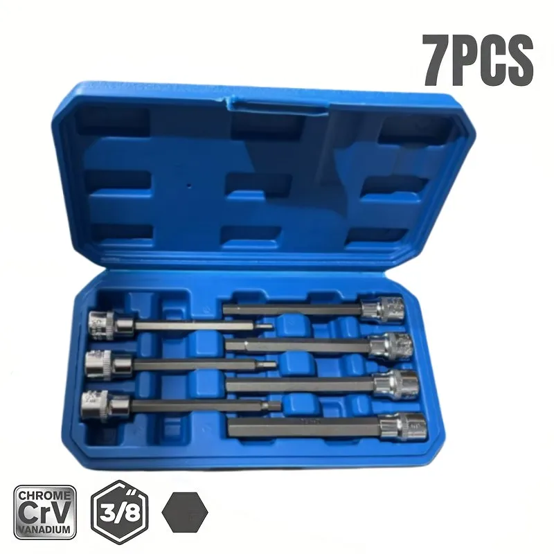 

7-Pieces Head Socket Pressure Batch Socket Set Extended Hexagonal awl Driver Wind Batch Head Screwdriver Repair Hand Tool