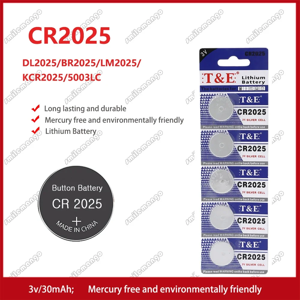 

2-50pcs CR2025 CR 2025 3V Lithium Battery DL2025 BR2025 KCR2025 For Car Remote Control Watch Motherboard Scale Button Coin Cells