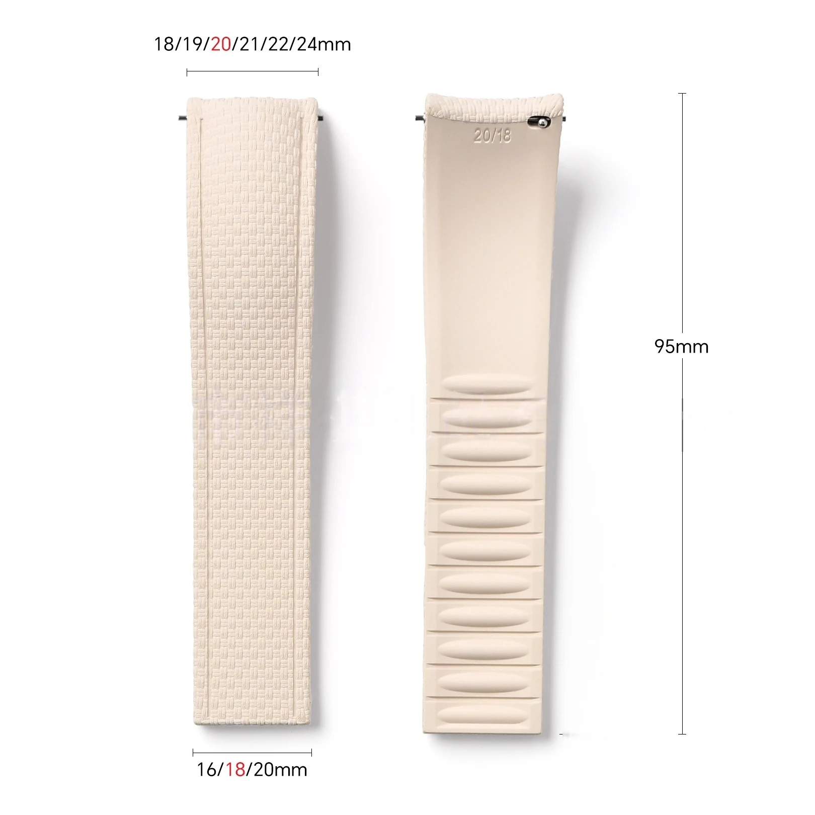 Curved End Sailcloth FKM Rubber 18mm 19mm 20mm 21mm 22mm Universal CTS Watch Strap Fit For Omega Tudor Watch Band image 6