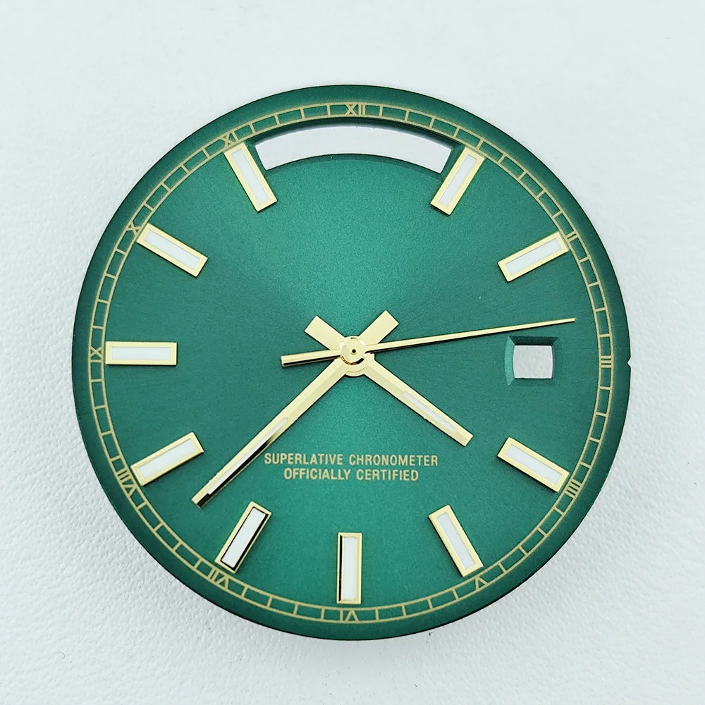 NEW Miyota 8285 dial  31mm Watch Dial Roman number Day And Date Dial Green Luminous suitable for 8285 movement Watch Accessories