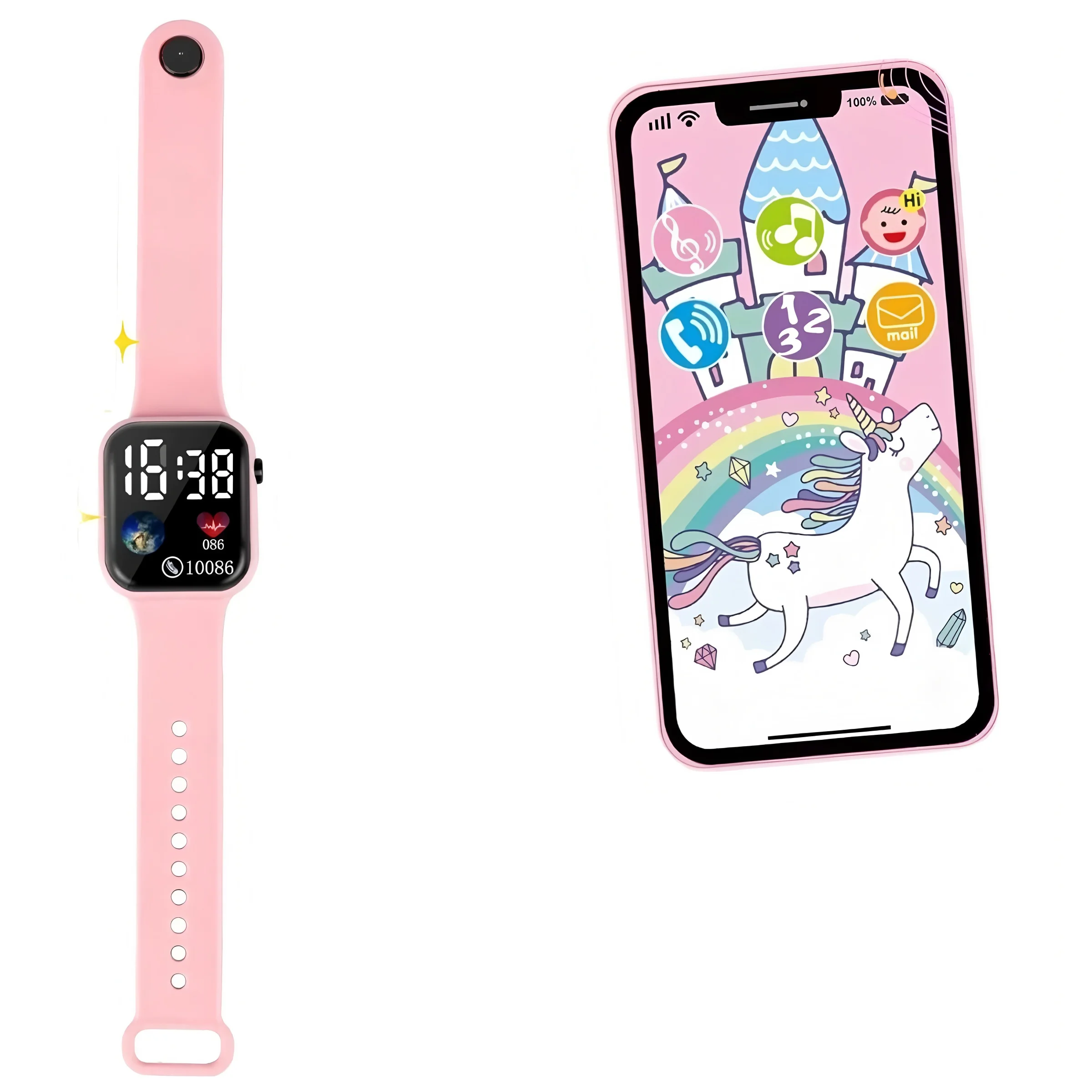 Realistic Pretend Play Handbag for Girls - Kids Dress Up Toy Purse Set with Watch, Phone, Comb & Accessories | Safe Toddler Gift