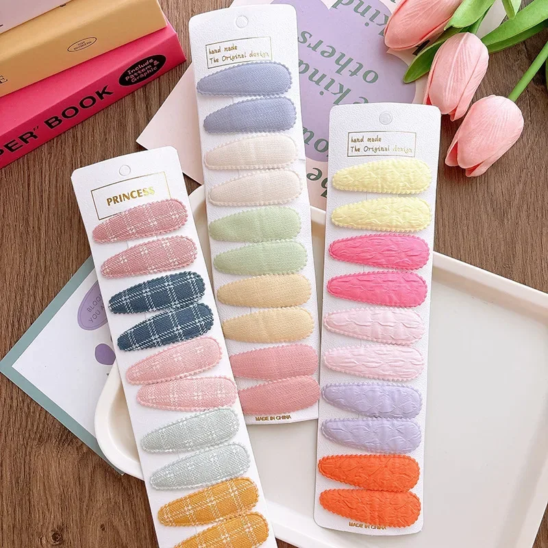 مجموعة مشابك شعر لطيفة للأطفال مكونة من 10 قطع من دبابيس الشعر اللامعة بلون سادة وإكسسوارات تصفيف الشعر للفتيات الصغيرات #3