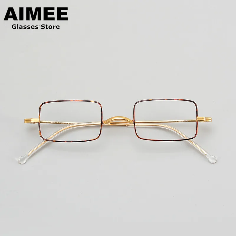 Japanese Pure Titanium Ultralight Glasses Frame Classic Small Square Men Women Prescription Eyeglasses Optic Blue Ray Lens Gafas