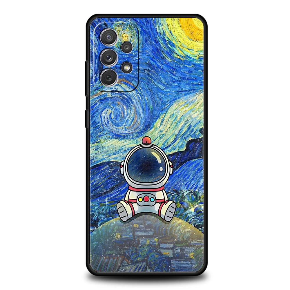 Cartoons Cute Astronaut Phone Case for Samsung Galaxy A14 A54 A34 A51 A71 A72 A73 A32 A52 A52S A01 A11 A21S A31 A41 5G TPU Shell