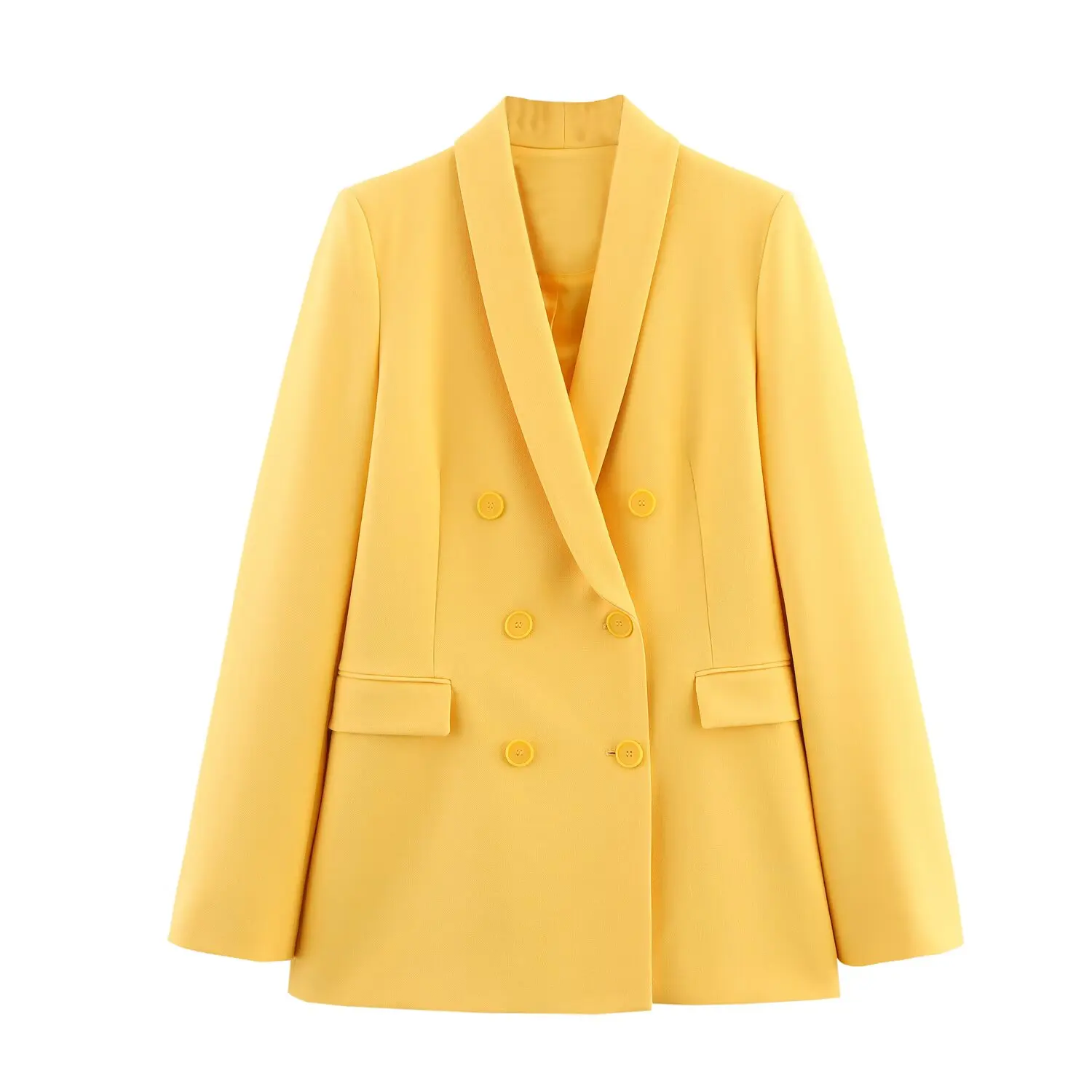 

2025 New Women's Clothing European and American Style Fashion Double-breasted Lapel Long-sleeved Jacket