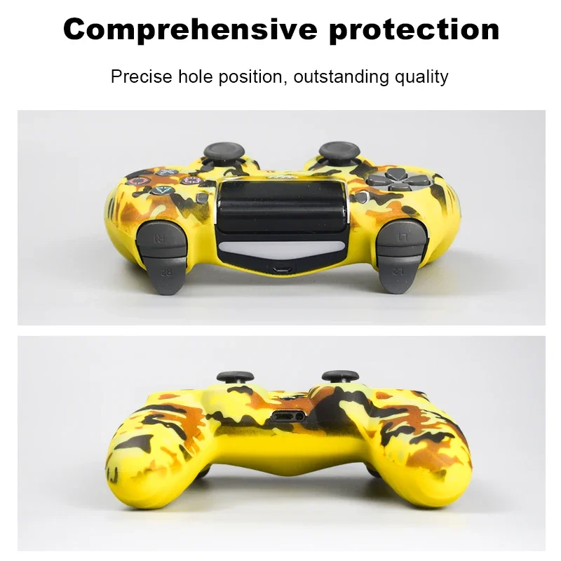 Silicone Case for PS4 Controller - Protective Skin for PS4 Pro/Slim Controller + Thumb Grips Joystick Caps image 6