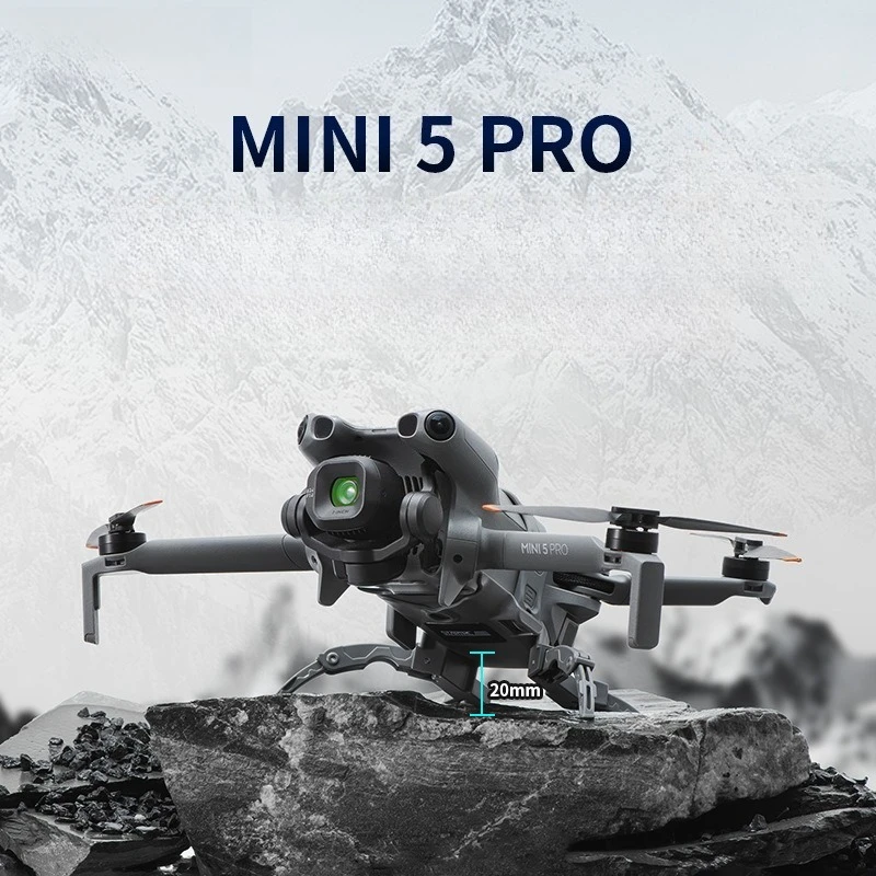 Suitable for DJI Mini 5 Pro propeller retainer heightening tripod, 2-in-1 landing bracket
