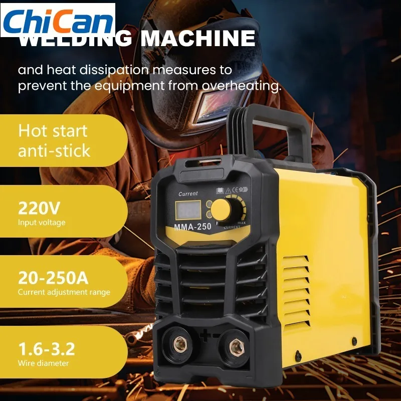 

【Upgraded】MMA-250 Electric Welder Inverter MMA ARC Welding hine 20-250A Current Adjustable Welding hine with Electrode Holding