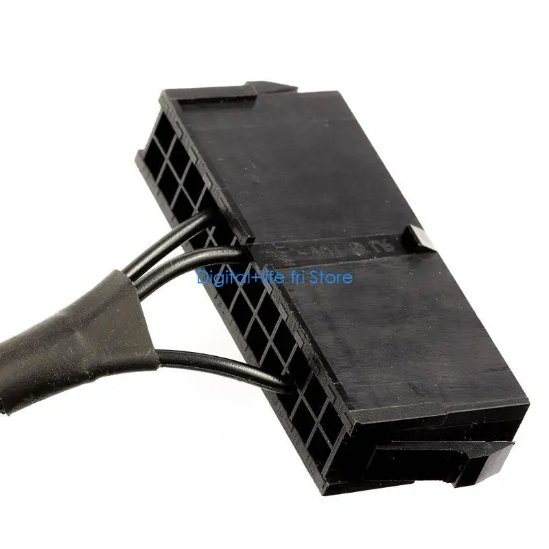 E06D 24-Pin ATX Red LED Power On/Off Switch Jumper Bridge Cable Black 35cm/13.8