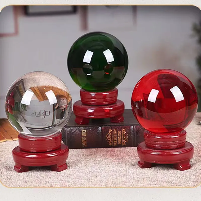 80mm Crystal Ball Clear K9 Glass Sphere Home Decoration For Photography Clear Crystal Feng shui Ball with base Juggling