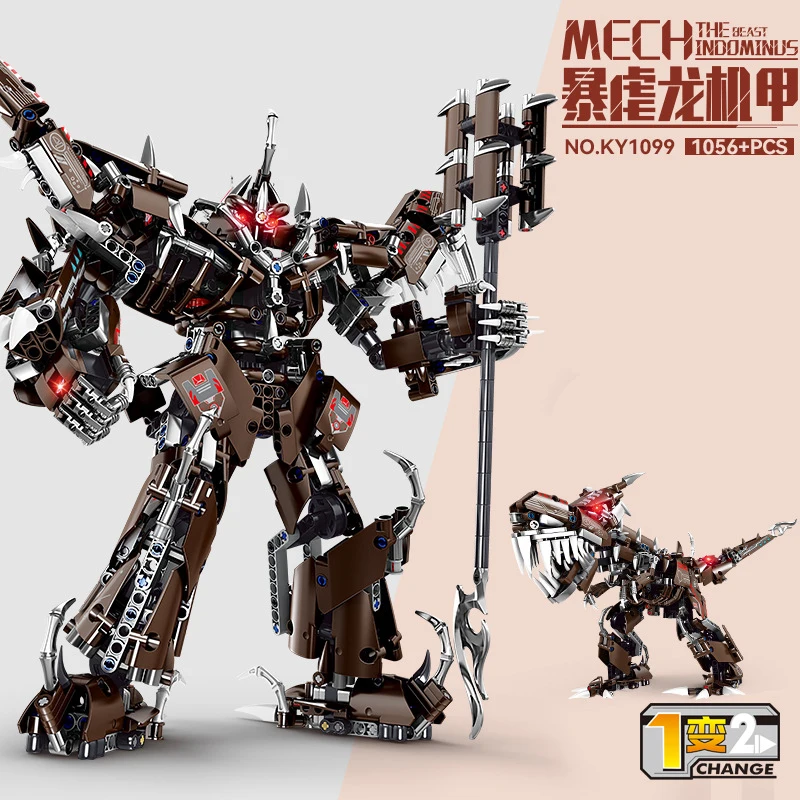 Double Form Beast Tyrannosaurus Mech/Dinosaur Model Bricks Toys MOC Robot Building Blocks Compatible With LEGO