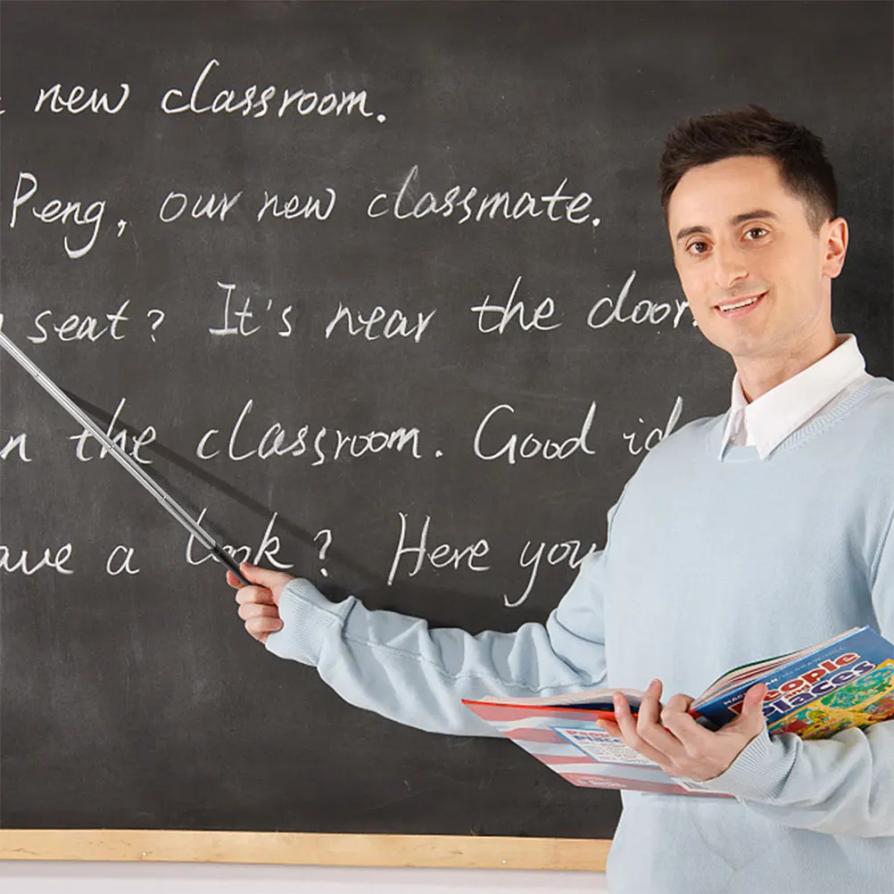 

Stylus Whiteboard Extendable Teaching Aid Black Stainless Steel Pointers for Classroom