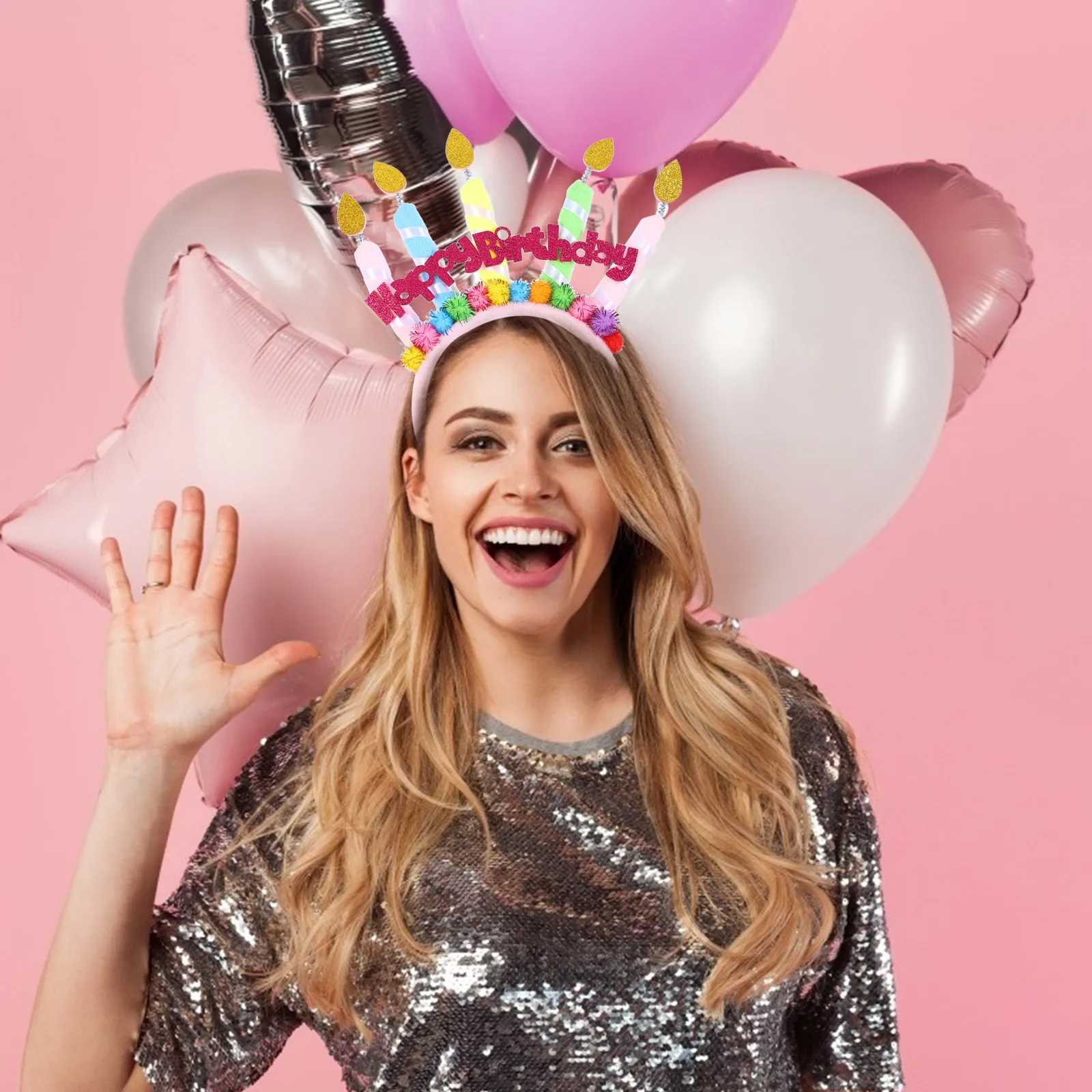 

Birthday Hairband Creative Cloth Headband Party Photo Prop Birthday Party Hair Accessory Cloth Hairband