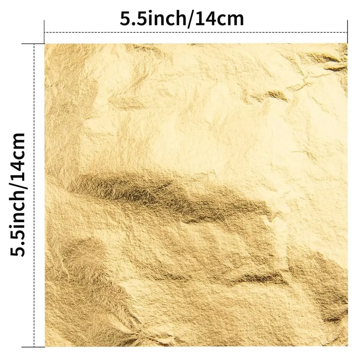 AB45 100Pcs Imitation Gold Foil Sheets for Art, Gilding Crafting, Painting, Decoration (5.5 Inch X 5.5 Inch Gold)
