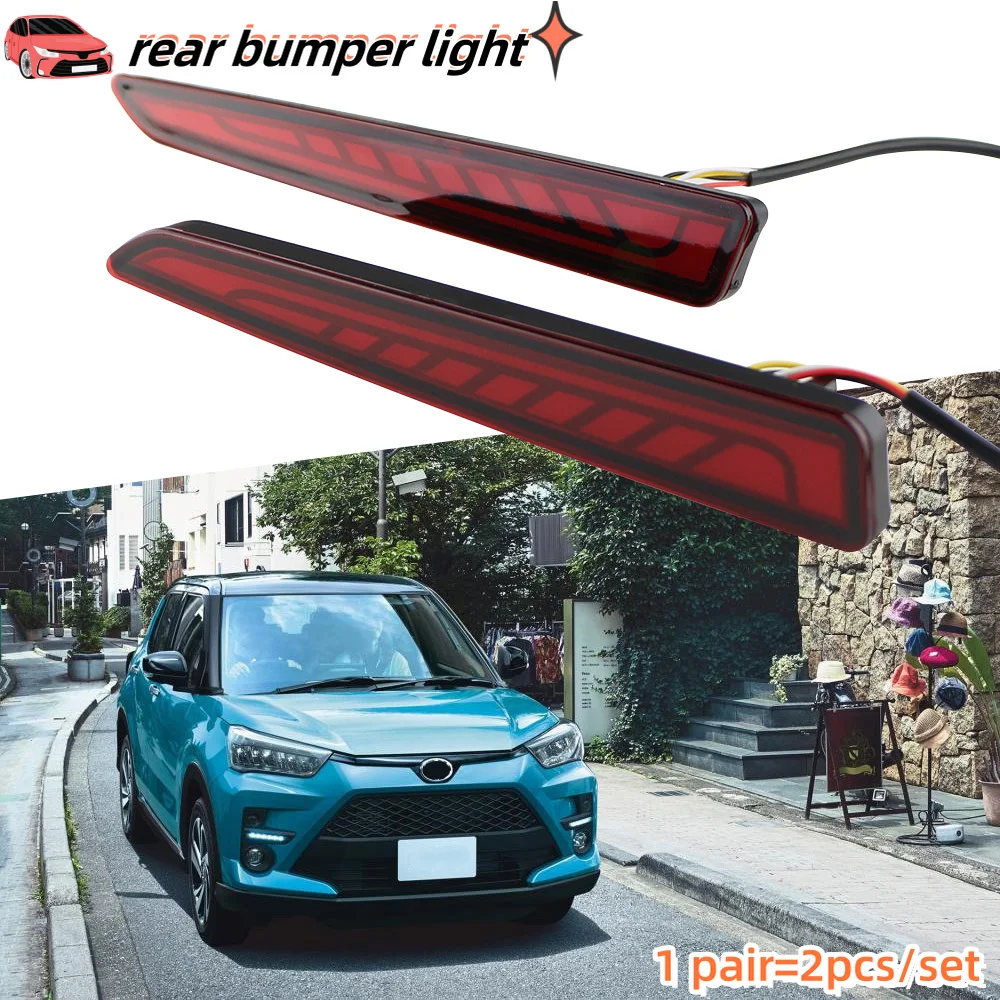 Car LED Rear Reflector Fog Lamp for Toyota Raize 2019 2020 2021 2022 Brake Light Rear Bumper Turn Signal Lamp