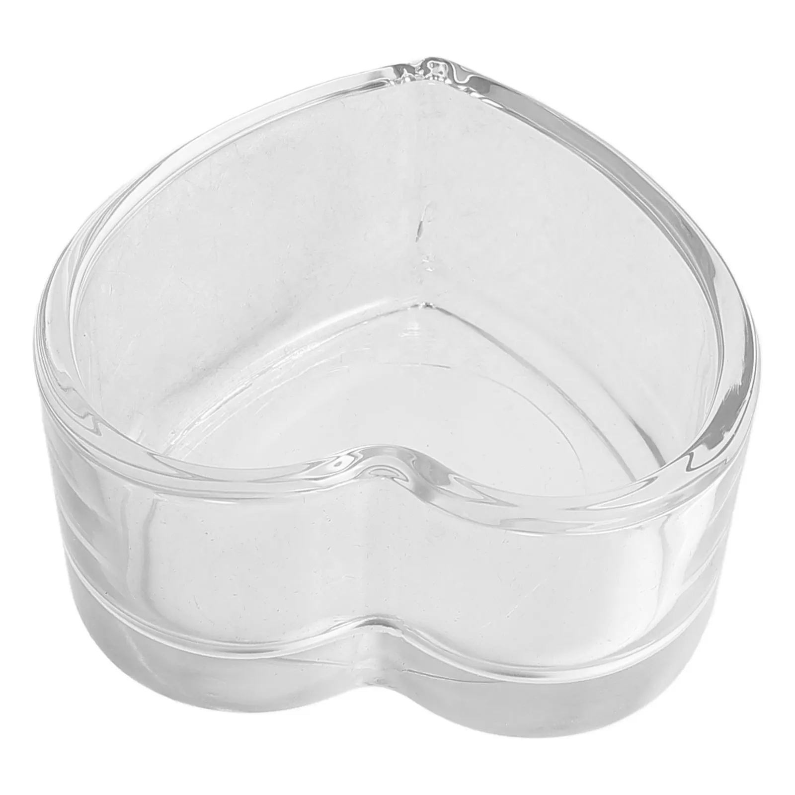 

Glass Heart Shaped Holder Clear Tea Light Cup Decorative for Weddings Romantic Dinner Home Decor