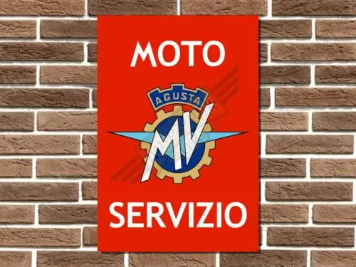 MV Agusta Servizio Metal Wall Sign Garage Sign Wall Plaque Man Cave Bar Sign