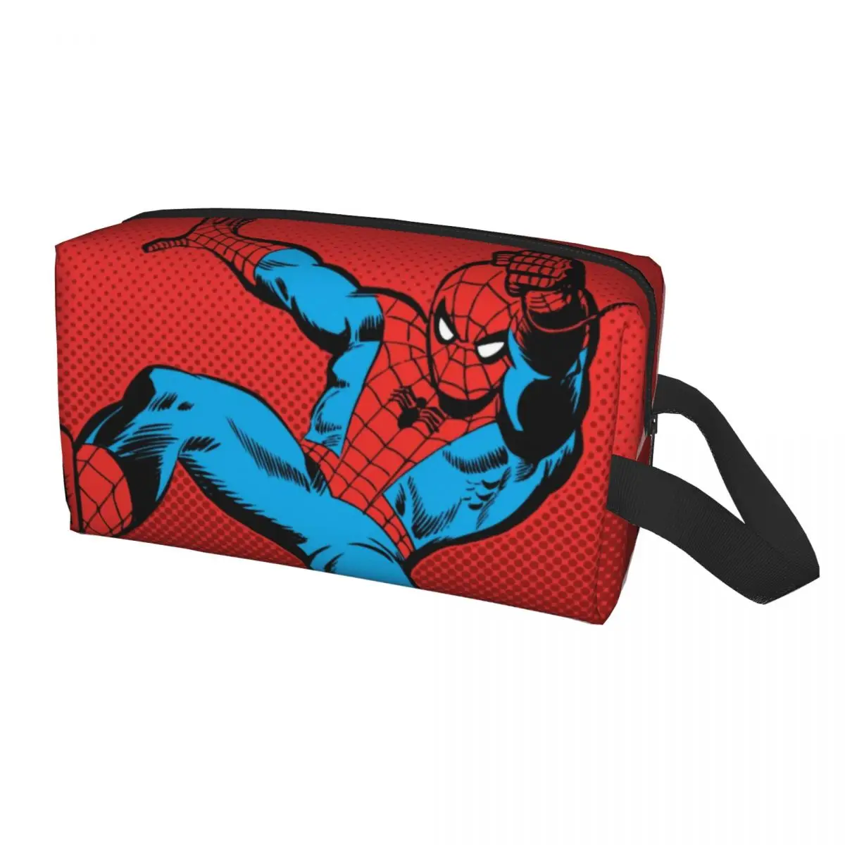 Custom Travel Spider Man Retro Swinging Kick Toiletry Bag Cosmetic Makeup Organizer for Women Beauty Storage Dopp Kit Case