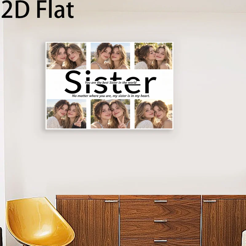 Custom Photo Home Decoration Print Your Photos on Canvas Custom Poster Plus Frame Art Photos for sister Family Gift