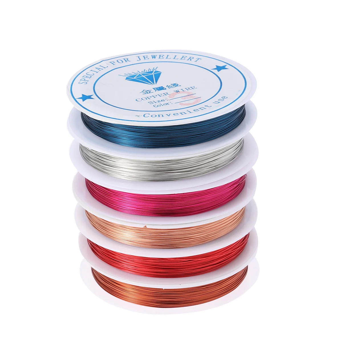 6 Rolls 0.3mm Colorful Copper Wire Flexible Jewelry Craft Beading Wire 30m for Wrapping Tiaras Floral Arranging