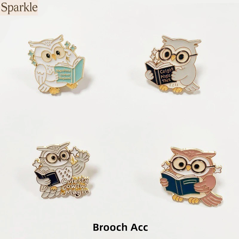 

Cute Cartoon Owl Reading Book Brooch INS Trendy Personality Badge Bag & Clothing Decoration Pin Fashion Enamel Brooch Accessory