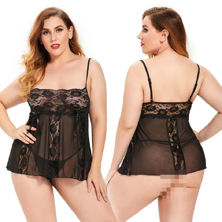 

plus Size Sexy Lace Sleep Dress Strapless Nightgown Fun Lingerie for Women plus Size Sensual Underwear Gown
