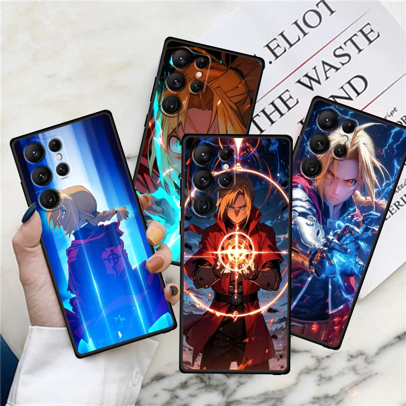 

Fullmetal Alchemist Anime For Samsung Galaxy S24 S23 S22 S21 S20 FE S10 S10E Plus Ultra Pro Lite 5G Black Funda Phone Case