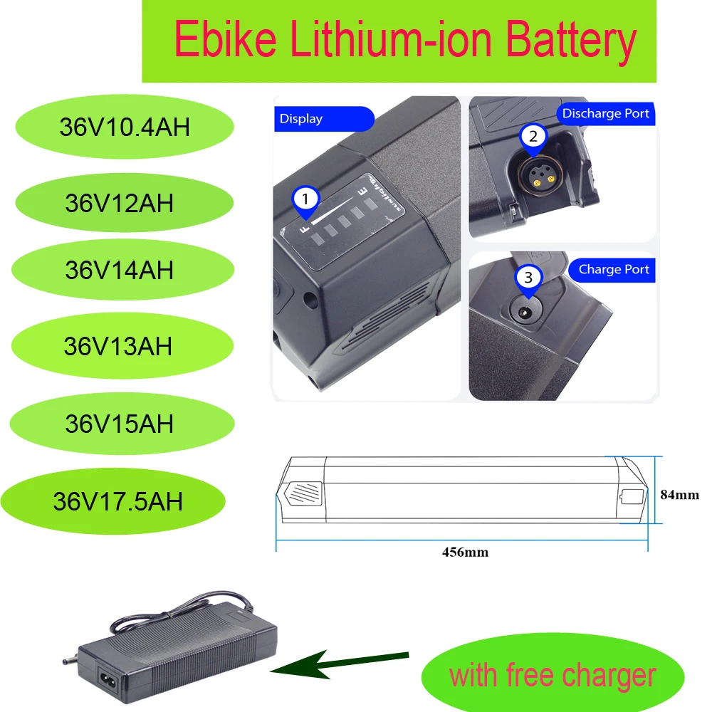 Nilox X6 X7 Plus 隠し型電動自転車バッテリー 36V 10.4AH 12AH 13AH