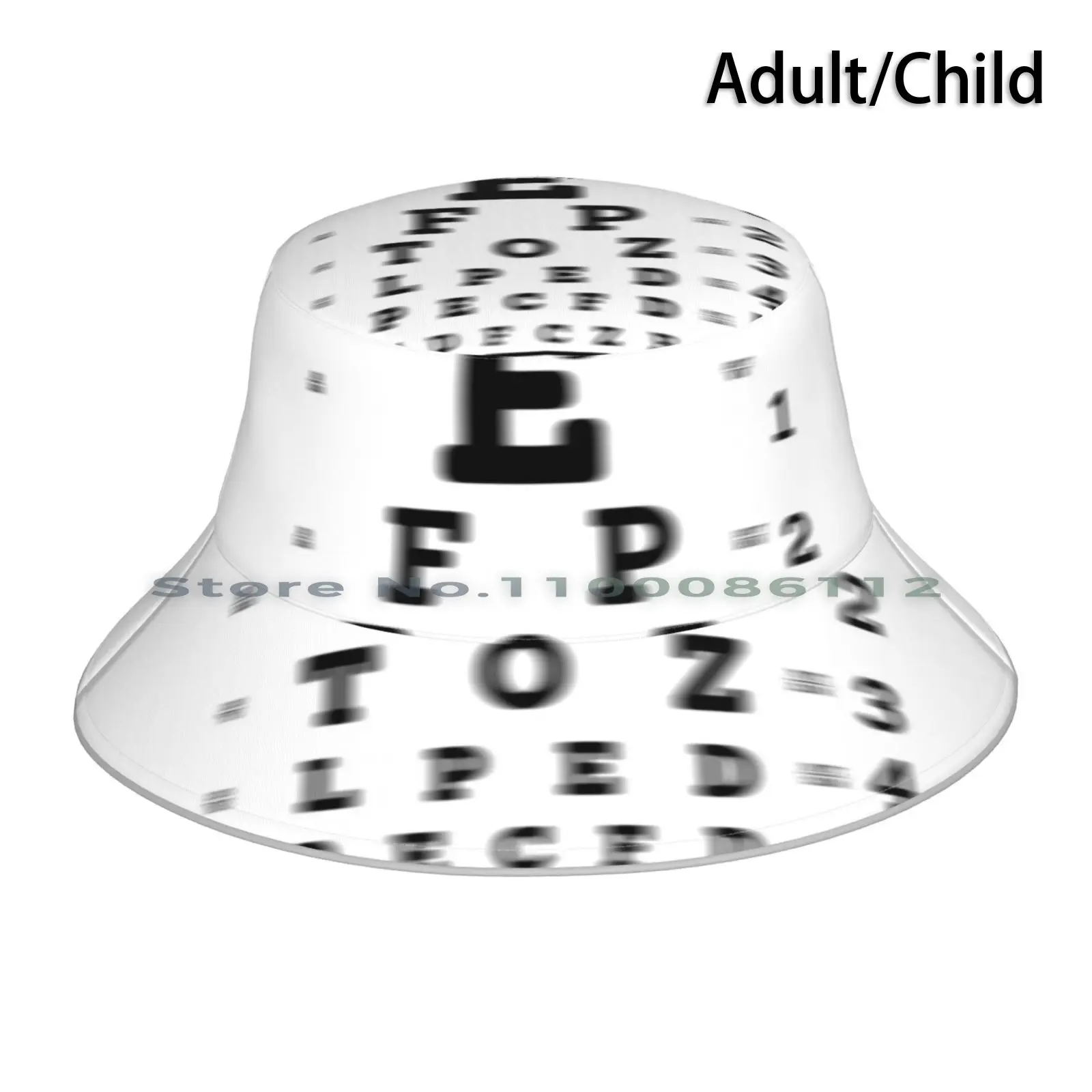 Eye Sight Chart Test Bucket Hat Sun Cap Optometrist Optometry Ophthalmic Oculoplastics Surgery Strabismus Optical Eyeball