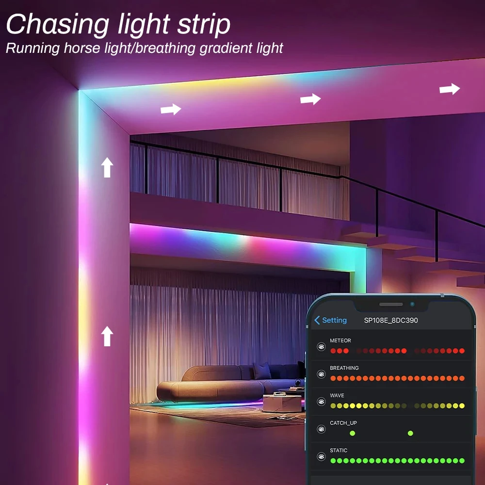 Imagem -03 - Impermeável Rgb ic Led Strip Light Cor dos Sonhos Fita de Néon Decoração do Quarto Endereçável 24v Ws2811 Ip68