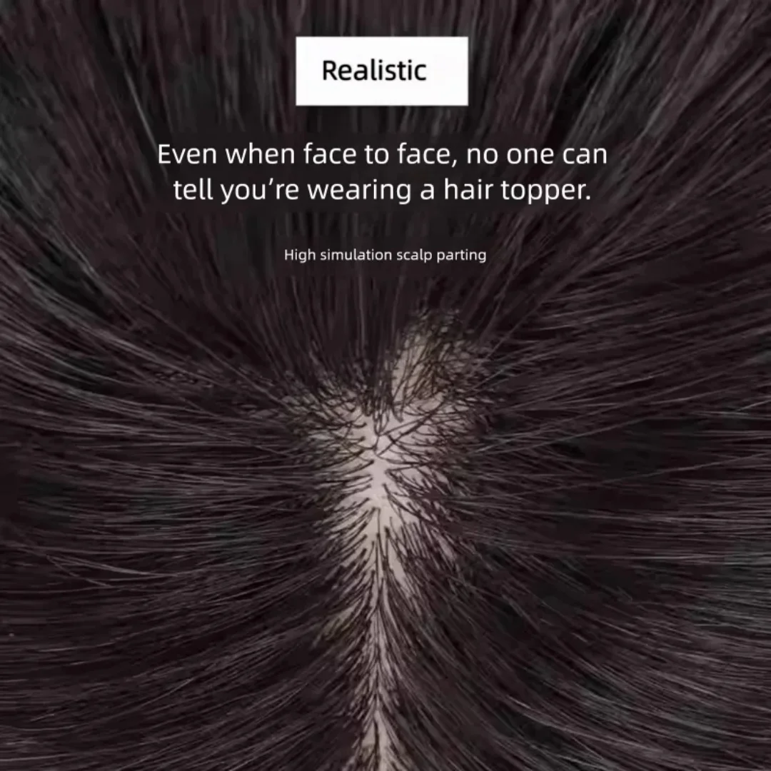 Weiche Echthaar-Topper auf Seidenbasis mit 3D-Luft-Pony für Frauen, Clips in Haarfransen, natürliche Kopfhaut-Haarverlängerung für Haarausfall