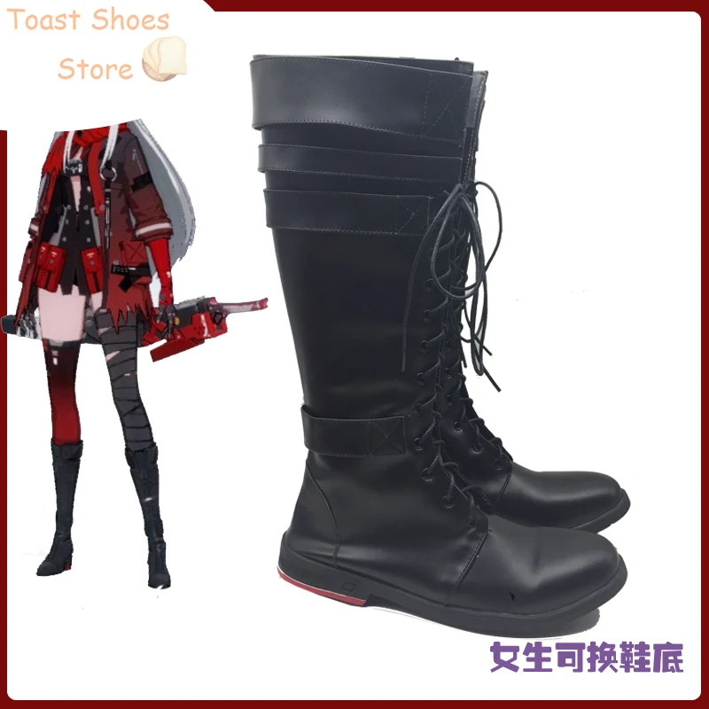 Zapatos de Cosplay para Halloween, botas de Cosplay de Anime PU, juego gris, Cuervo, castigador, Lucia, carmesí, Abyss