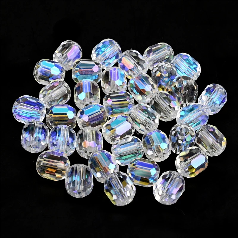 Tschechische mehrfarbige lose 10mm Glas zylindrische Perlen runde facettierte Kristall perlen für Schmuck herstellung DIY Ohrringe Zubehör