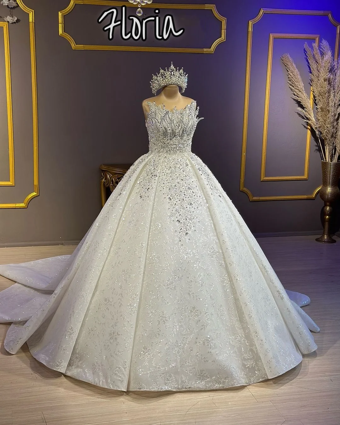 

2024 New Design Gorgeous Princess Wedding Dress Hand Made Sparkly Crystals Rhinestones Bridal Dresses A-Line Vestidos De Novia