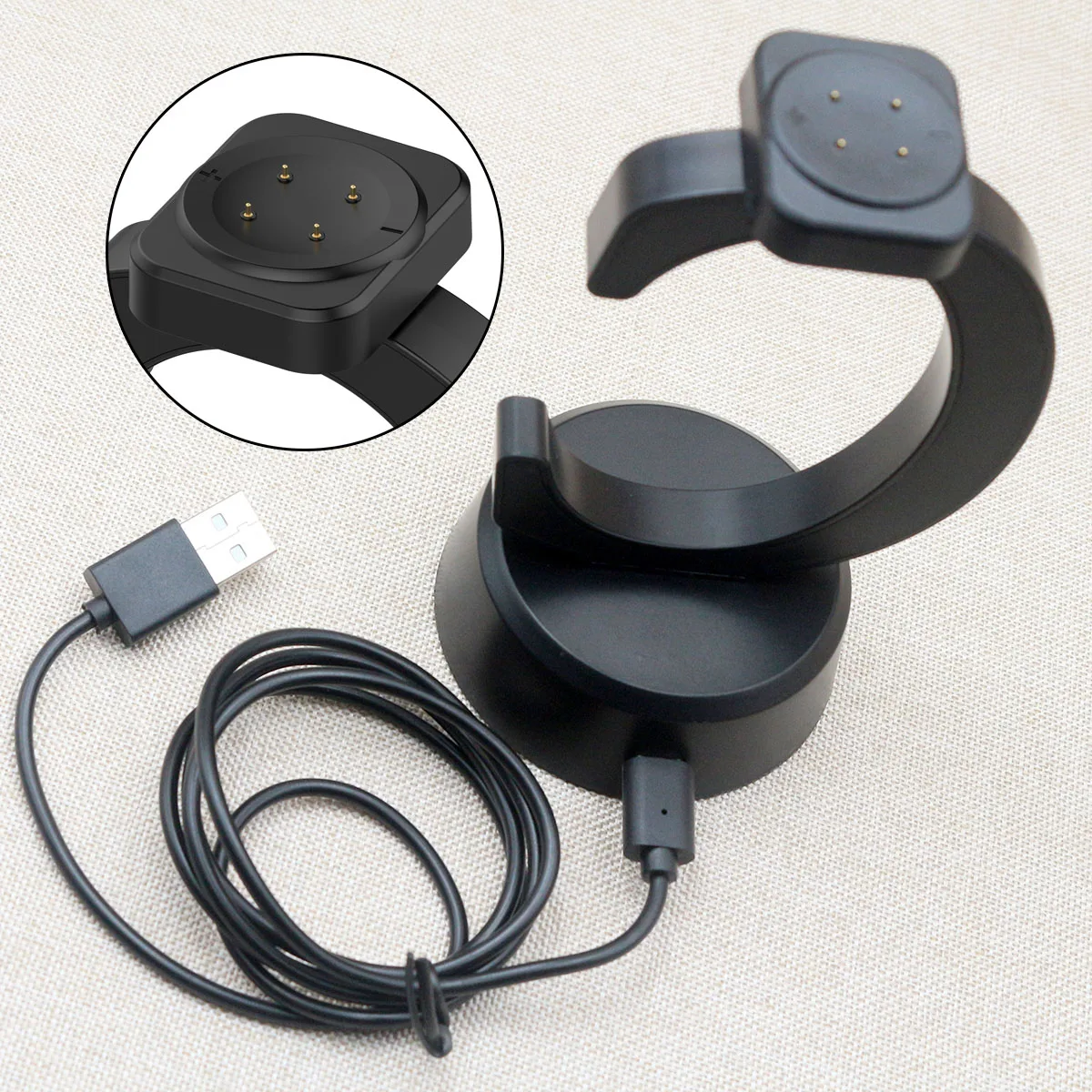 

Зарядное устройство для Google Watch 3 45 мм 41 мм/Pixel Watch 2/ Fitbit Versa 3/4/Sense 1/2 Зарядное устройство Lightly Подставка для зарядки ПК