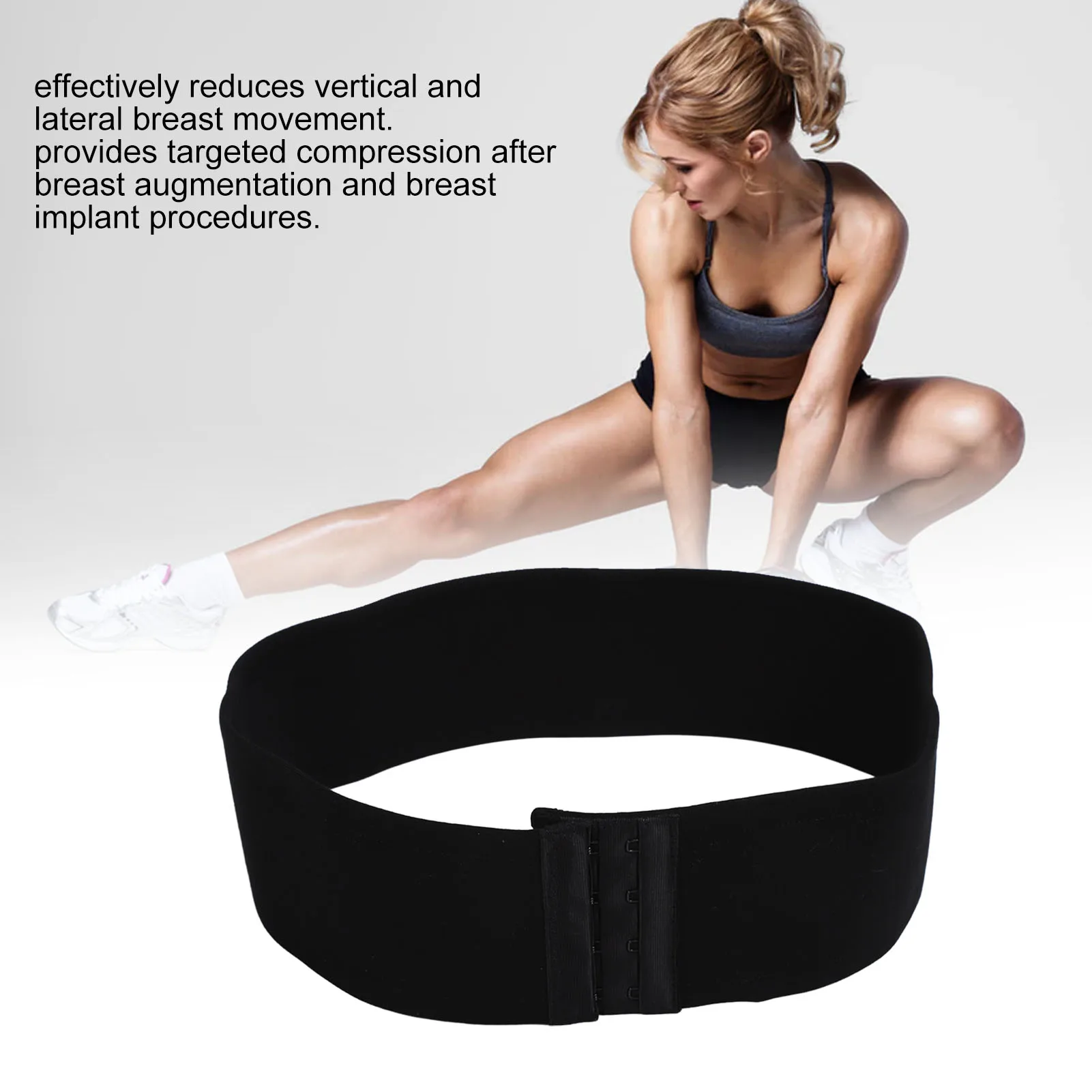 ZK20 Breast Compression Band High Impact Breast Support Strap Post Surgery Breast Implant Stabilizer Compression Band M
