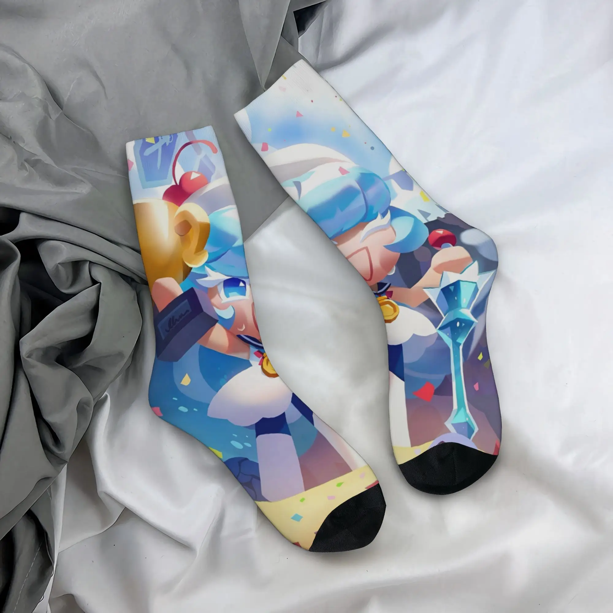 Cookie Run Kingdom  Middle Socks for Women Men Merchandise All Season Video Games Comfortable Middle Tube Socks Breathable