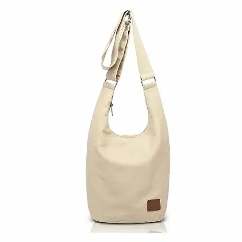 VL020 Crossbodytas met ritssluiting aan de bovenkant Canvas sling met grote capaciteit