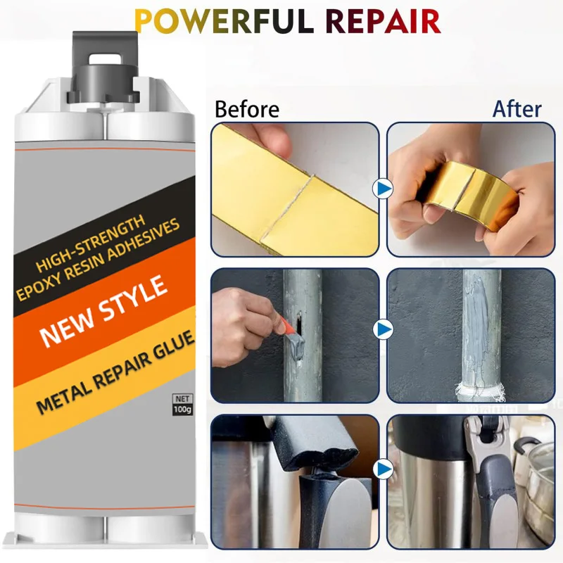 Metal Glue,Heavy Duty Weld Waterproof Epoxy Casting Adhesive, The Strongest Welding and Liquid Filler for Metals,Plastics,Cement
