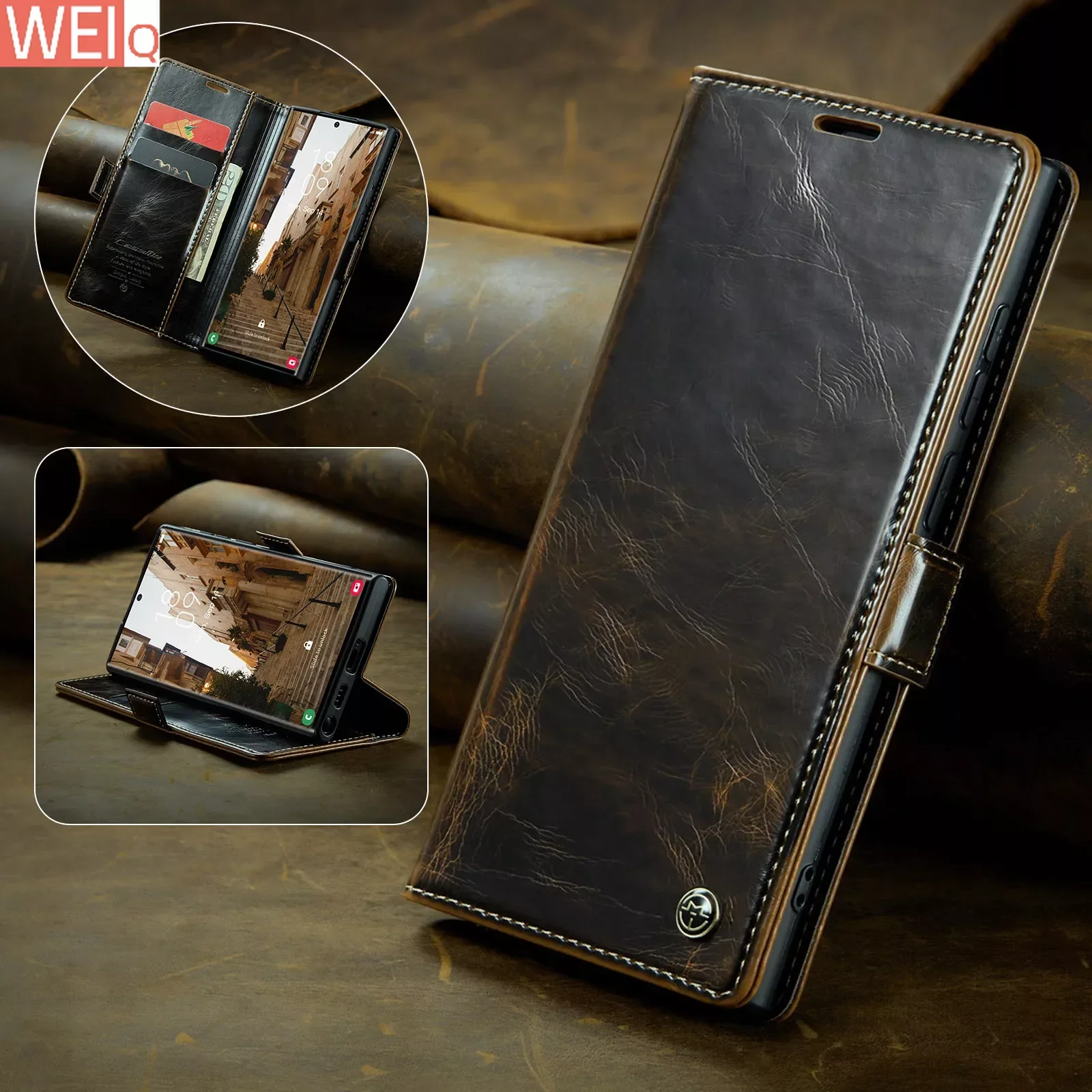 

Wallet Case For Samsung Galaxy S21 S22 S23 Plus s24 Ultra A14 A34 A54 A53 5G Cover With Card Holder Retro Flip Premium Leather