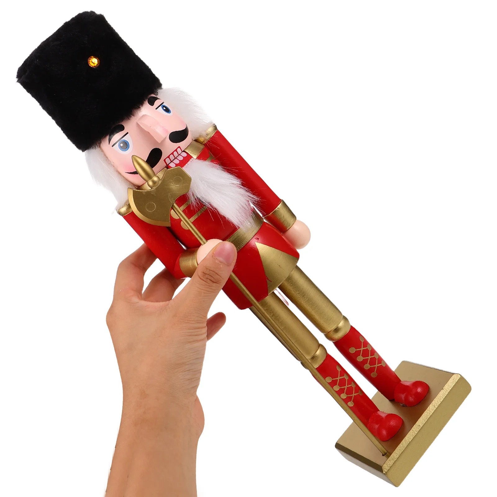 

Wooden Nutcracker Soldier 38Cm - Vintage Style Holiday Decoration Ideal for Christmas New Year Centerpiece Display