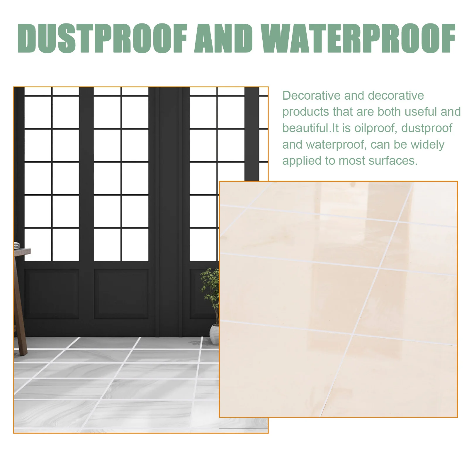 

3 Rolls Waterproof Self Adhesive Tile Seam Sticker Wall Floor Gaps Seal Tape Oilproof Decorative Ground Seal Tape