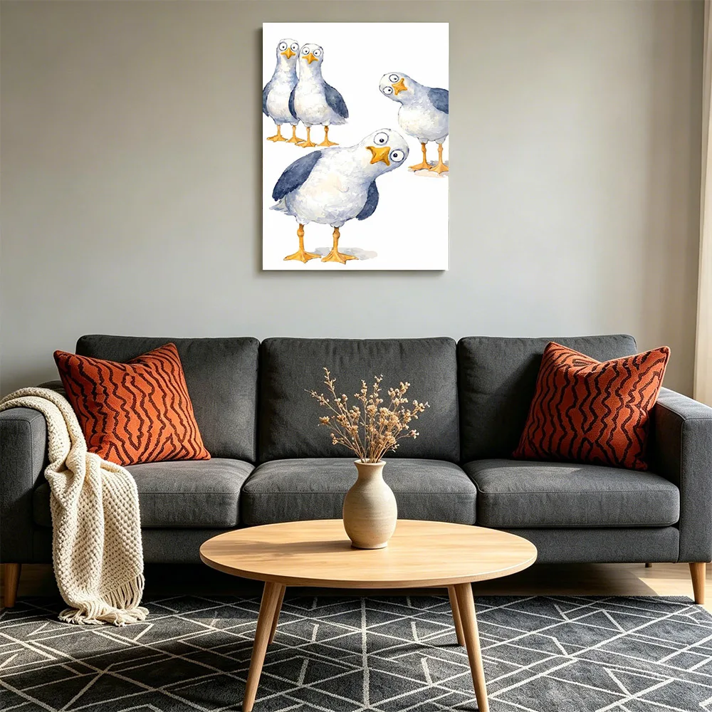 Modern style seaside seagull painting frameless decorative painting