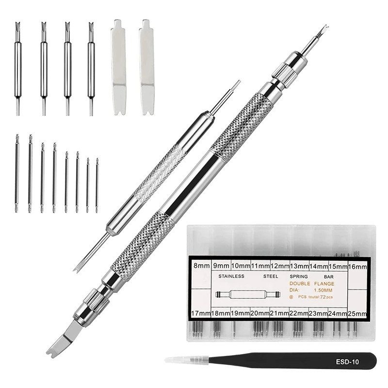 

Spring Bar Tool Set With 6 Extra Needles, For Watch Wristband Strap Removal Repair Repair Kit, 72 Extra Watch Needles