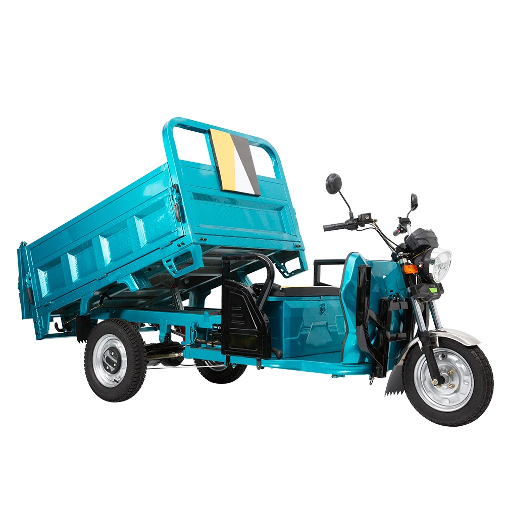 Electric Tricycles 3-Wheel Electric Cargo Bike with Automatic Lifting Hydraulic Rod Front Disc + Rear Drum Brake