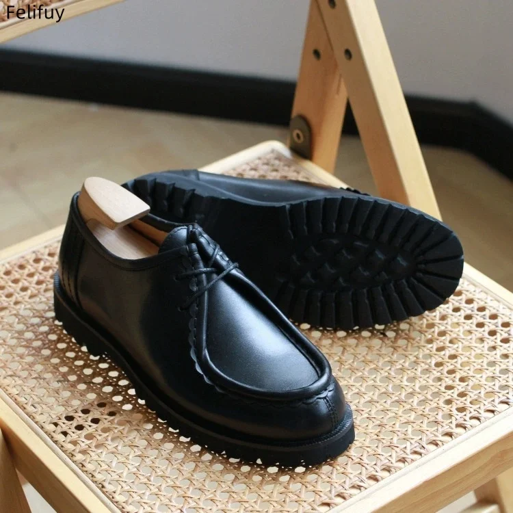 Schwarze genähte Herrenschuhe aus echtem Leder, Frühlings- und Herbst-Arbeitsschuhe, britischer Stil, Pendler-Schuhe, Bankett-Herren-Freizeitschuhe